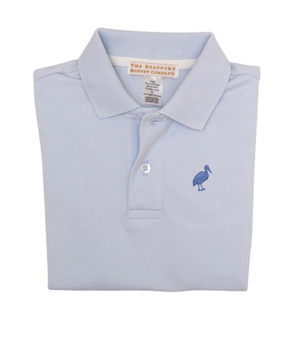 Prim and Proper Polo - Buckhead Blue with Park City Periwinkle Stork