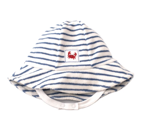 Whale of a Time Blue Blue Striped Sunhat