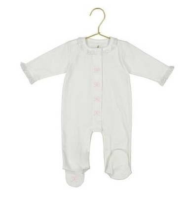 Embroidered Bow Footie