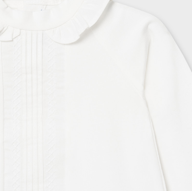 Off White Baby Girl High Neck Blouse (2051)