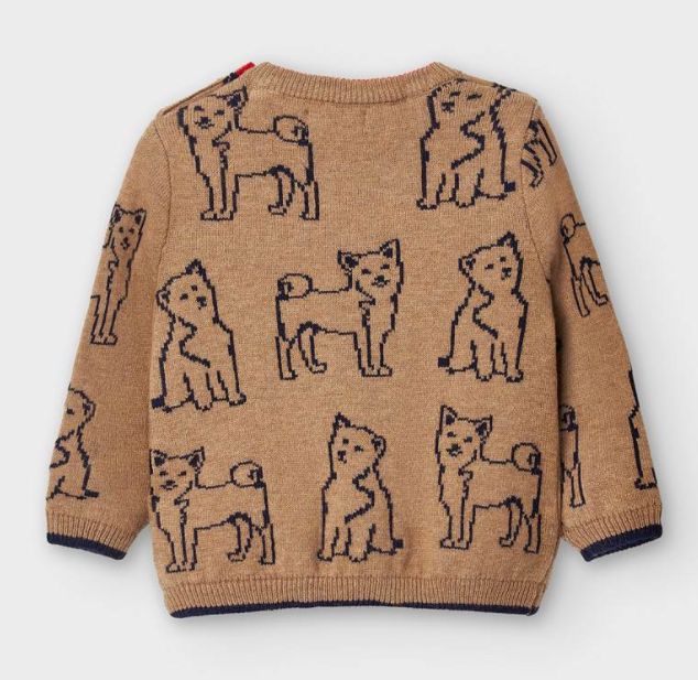 Baby Boy Almond Dog Sweater (2350)