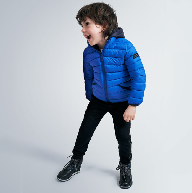 Boy Blue Padded Feathered Coat (4477)