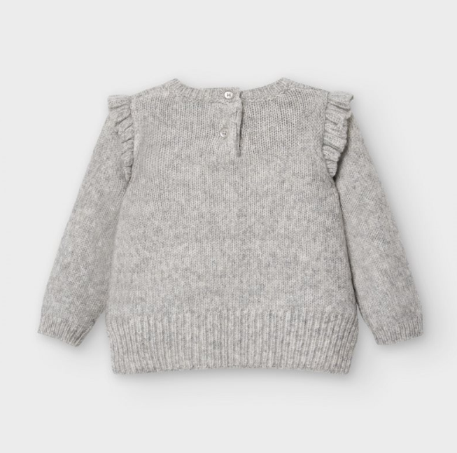 Baby Girl Grey & Pink Bow Sweater (2357)