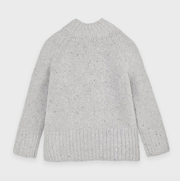 Girls Grey Sequin Sweater (4342)