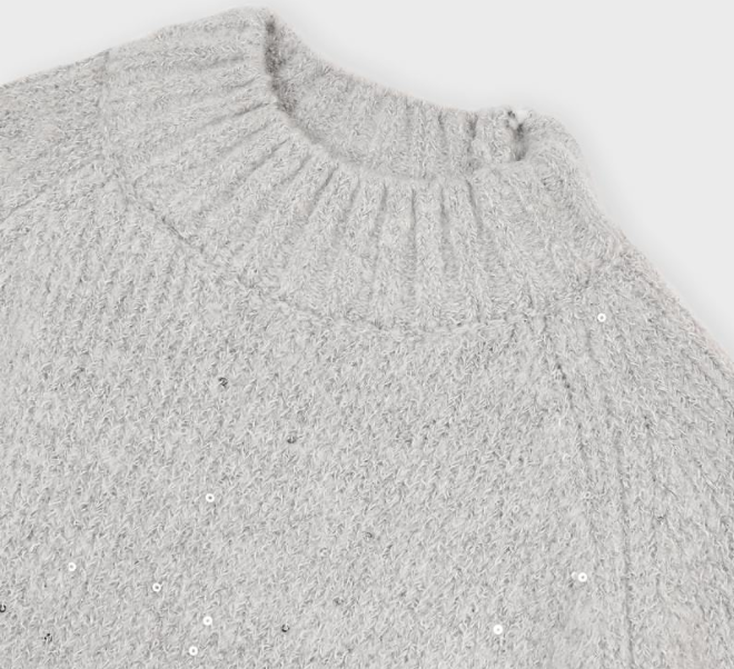 Girls Grey Sequin Sweater (4342)