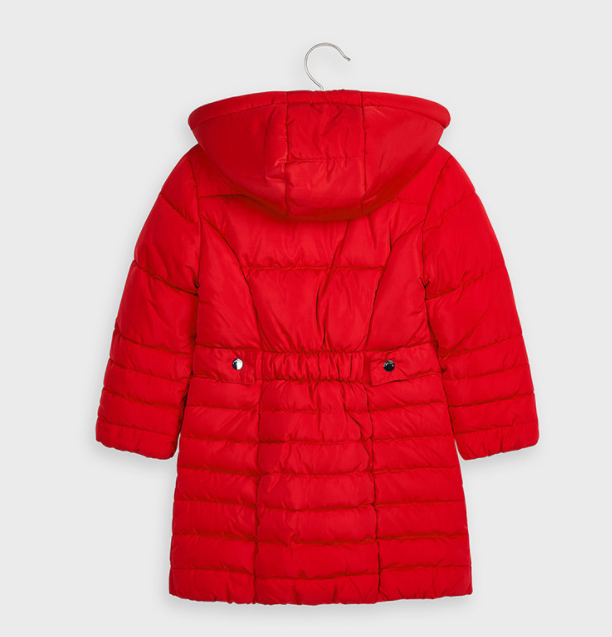 Girl Long Red Padded Winter Coat (4415)