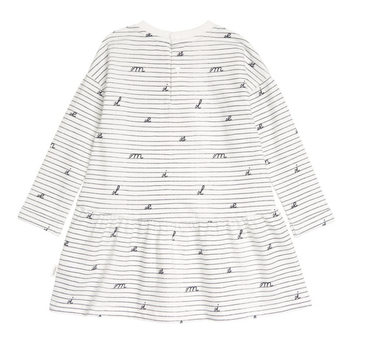 Pocket Knit Letter Dress with Flouncy Hem