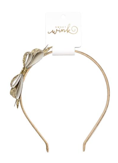 Gold Glitter Bow Headband