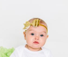 Gold Glitter Bow Soft Headband