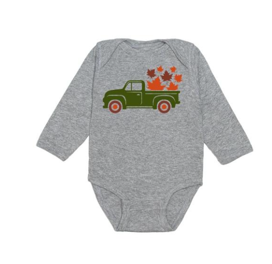 Fall Truck Long Sleeve Bodysuit