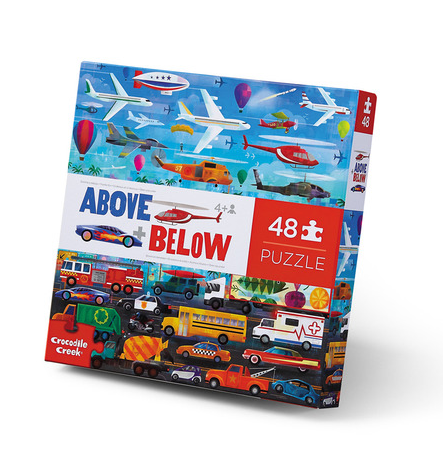 48 Piece Above and Below Puzzle-Things That Go