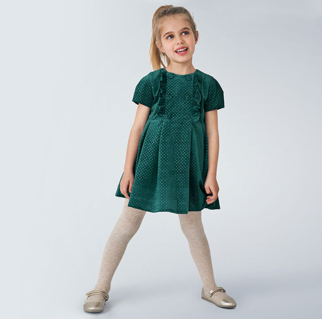 Green Glitter Velvet Sparkle Dress