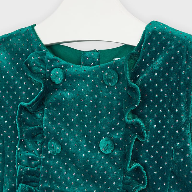 Green Glitter Velvet Sparkle Dress