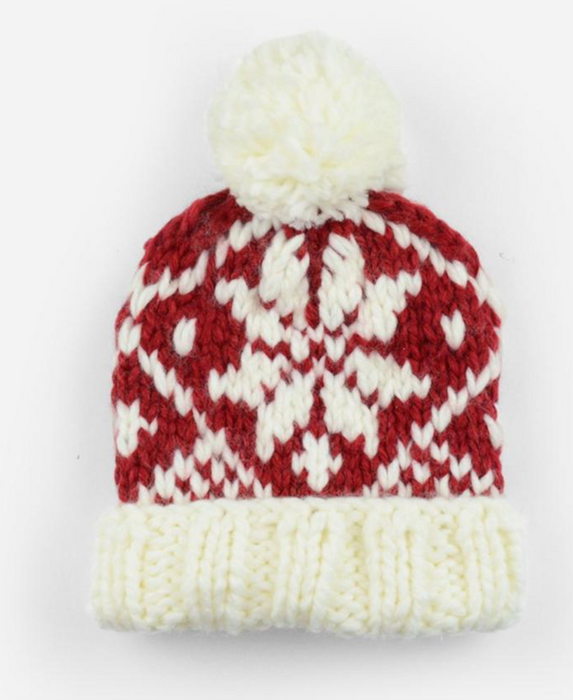 Red Snowflake Hat