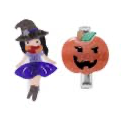 Witch and Pumpkin Alligator Hair Clips
