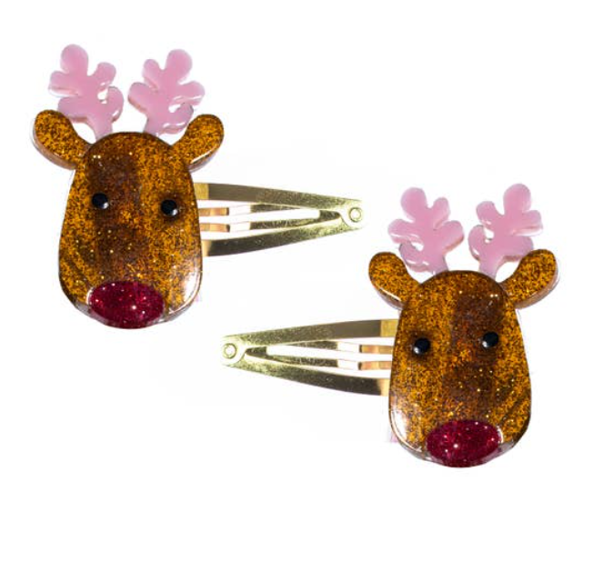 Reindeer Snap Hair Clips