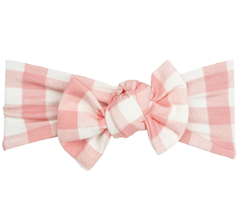 Pink Gingham Headband (0-12 Months)