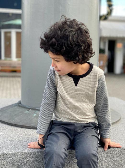 Grey Stripe Lightweight Sweatshirt