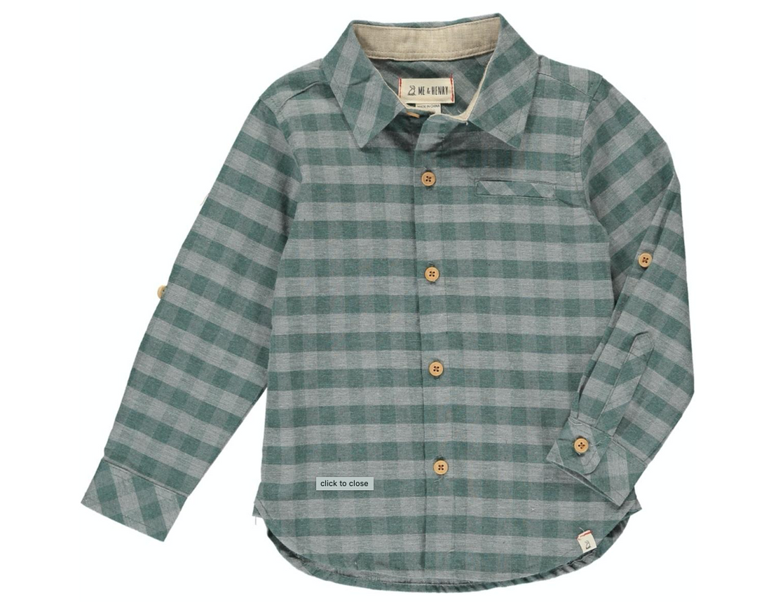 Green and Grey Plaid Shirt