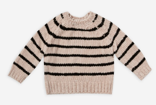 Chenille Sweater - Oat Stripe