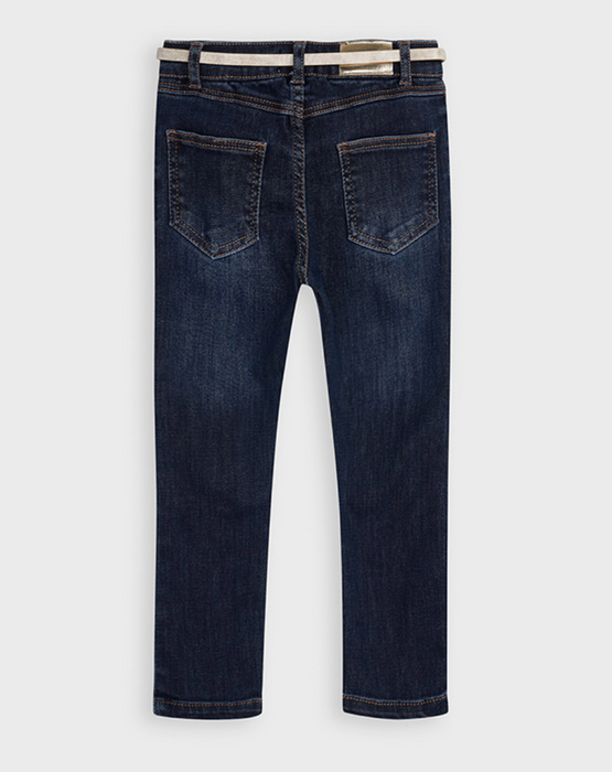 Skinny Denim metallic pants with gold belt (4550)
