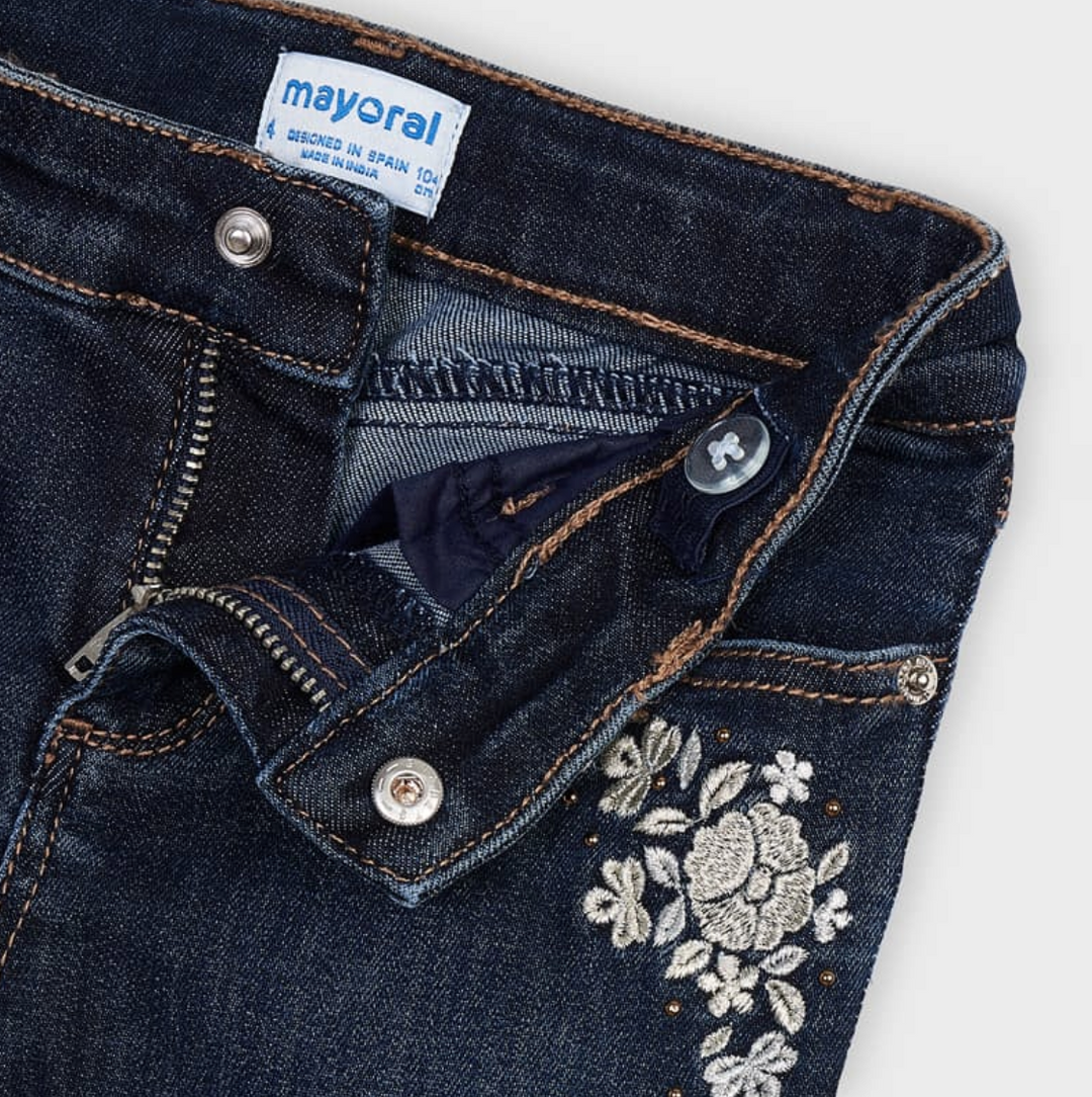 Skinny Denim metallic pants with gold belt (4550)