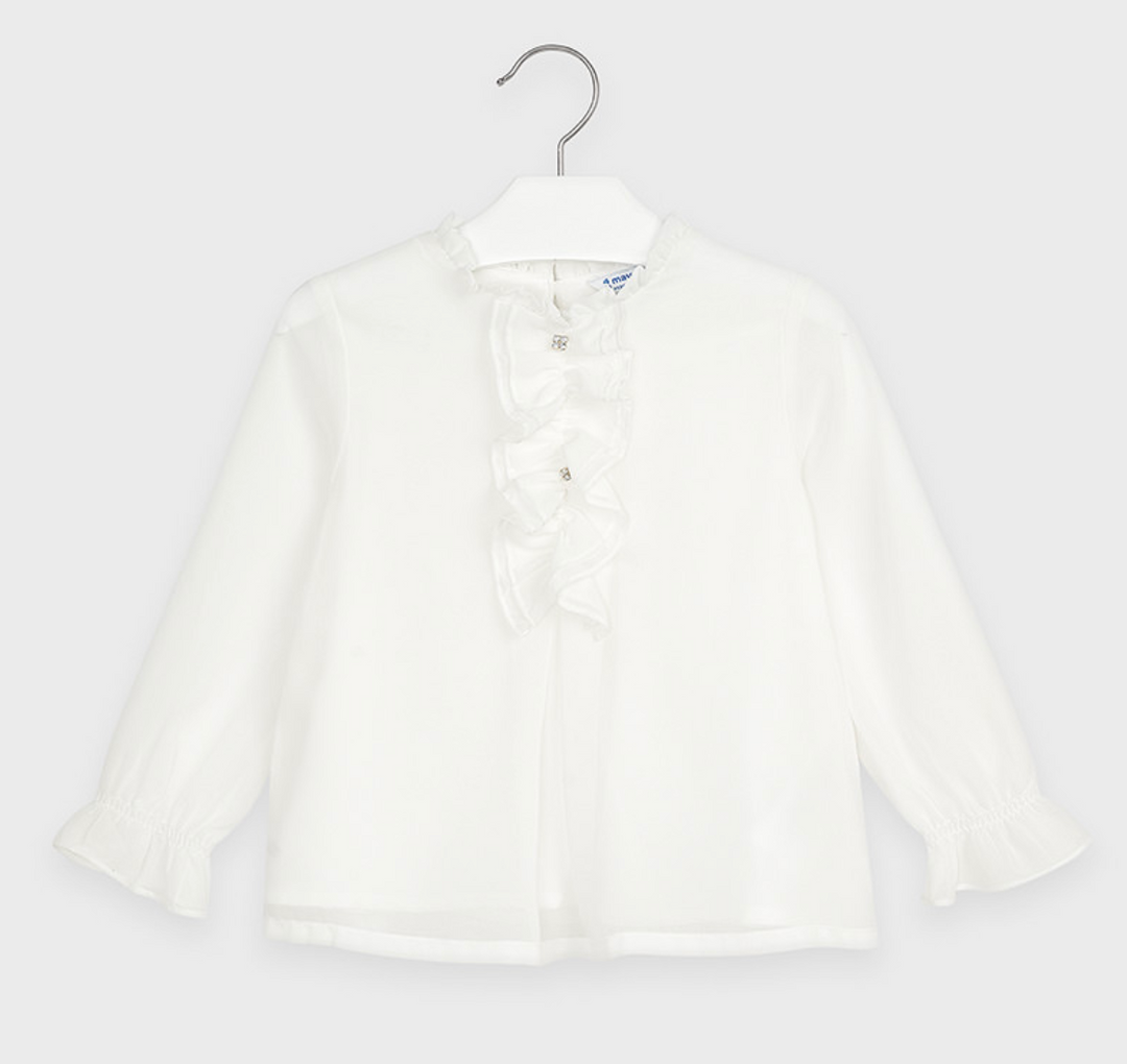 White Girls Blouse with Buttons (4150)