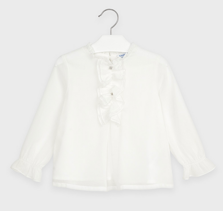 White Girls Blouse with Buttons (4150)