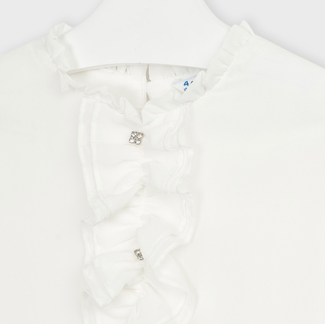 White Girls Blouse with Buttons (4150)