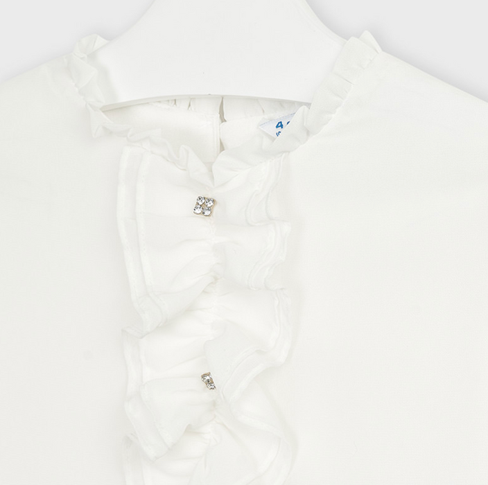 White Girls Blouse with Buttons (4150)