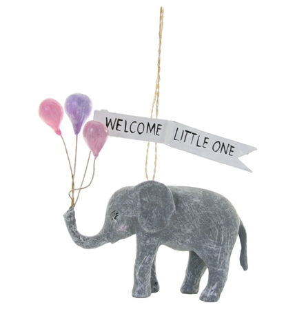 Welcome Little One Elephant Ornament