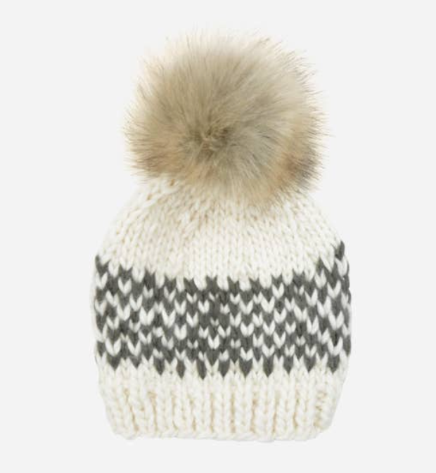 Dark Olive Fair Isle Stripe Hat