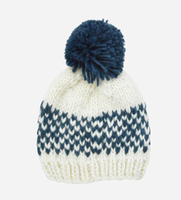 Demin Fair Isle Stripe Hat