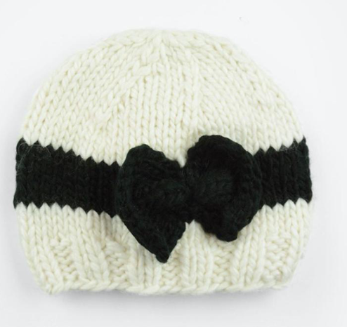 Cream & Black Sabrina Bow Hat