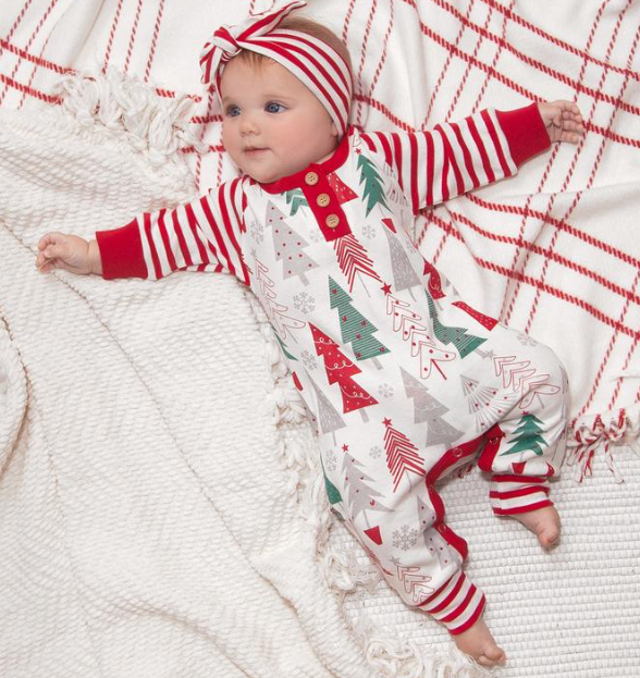 Christmas Henley Romper