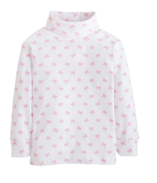 Bow Printed Turtleneck