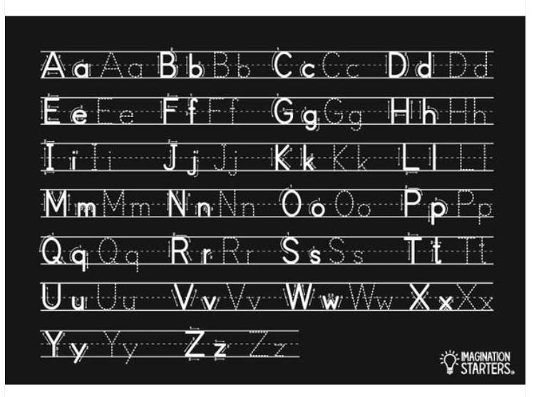 Chalkboard Letter Practice Placemat