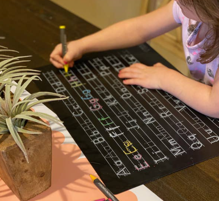 Chalkboard Letter Practice Placemat