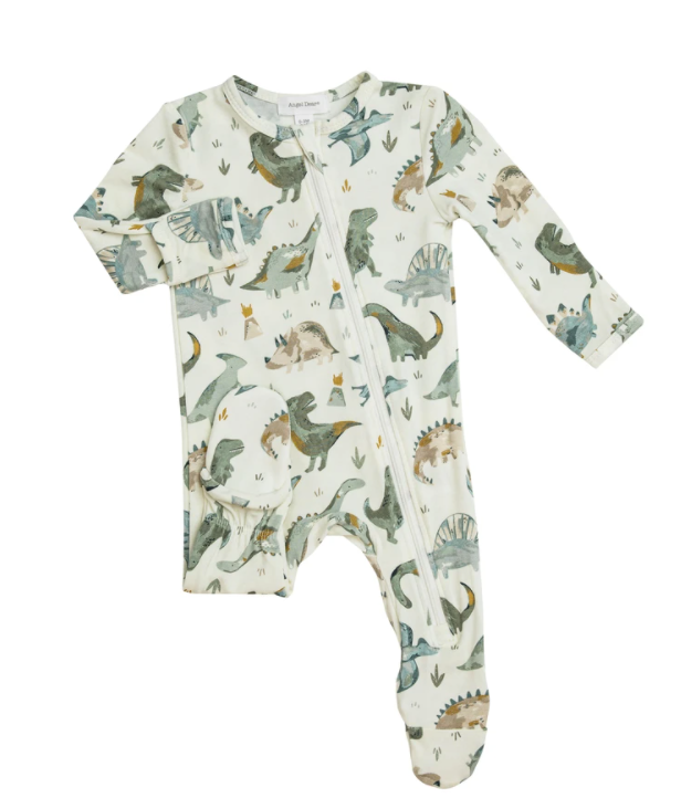 Crayon Dinosaur Zipper Footie