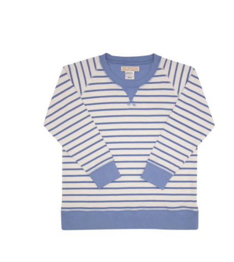 Cassidy Comfy Crewneck (Unisex) | Park City Periwinkle Stripe with Park City Periwinkle