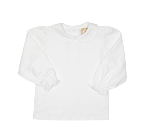 Maude's Peter Pan Long Sleeve | Pima Worth Avenue White