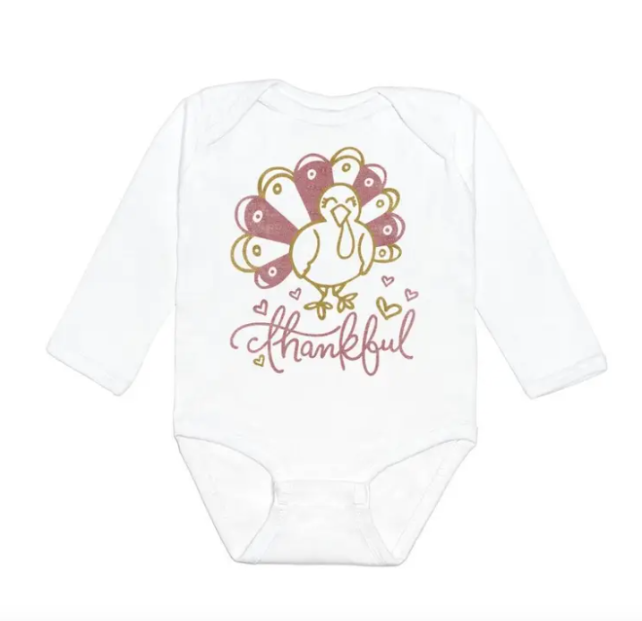 Thankful Turkey Long Sleeve Bodysuit