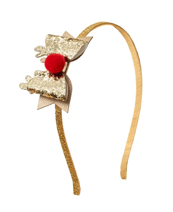 Red Nose Reindeer Headband