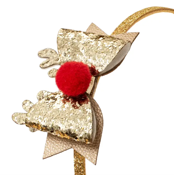 Red Nose Reindeer Headband