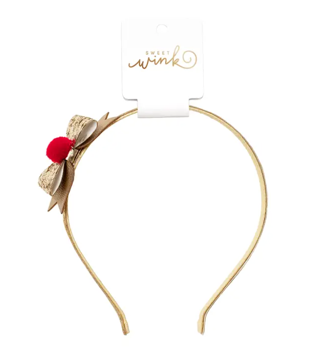 Red Nose Reindeer Headband