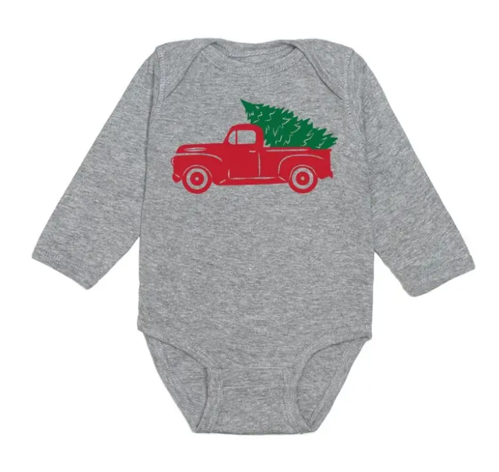 Christmas Truck Longsleeve Bodysuit