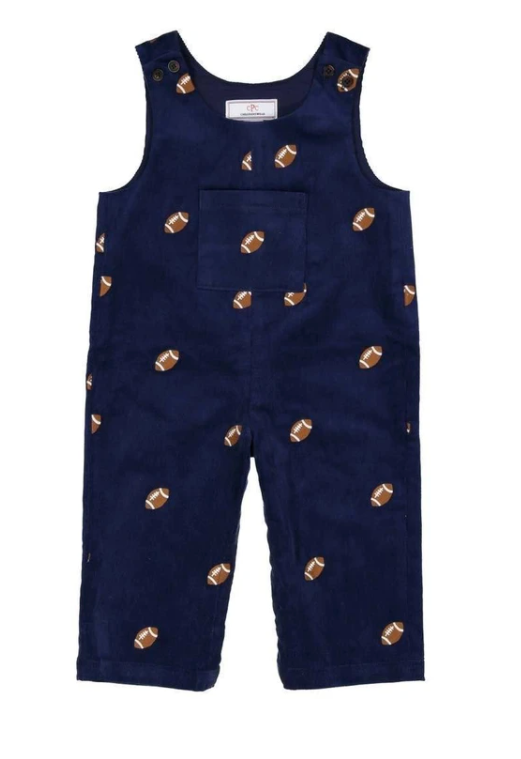 Tucker Overall with Football Embroidery