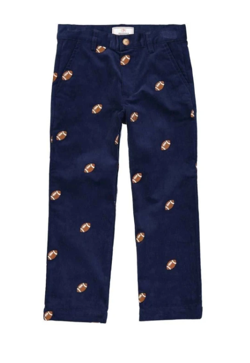 Gavin Slim Pant with Football Embroidery