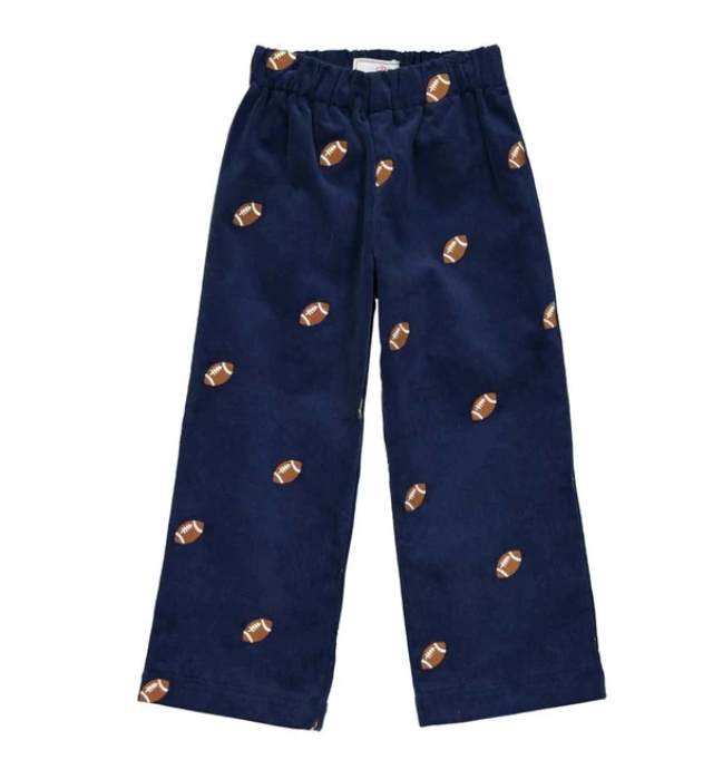 Myles Slim Pant with Football Embroidery