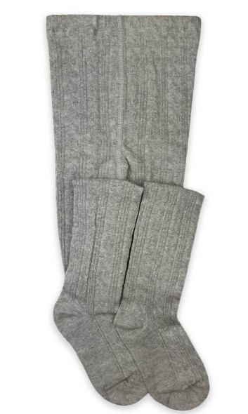 Jefferies Socks Classic Cable Heather Grey Tights 1 Pair (1560)